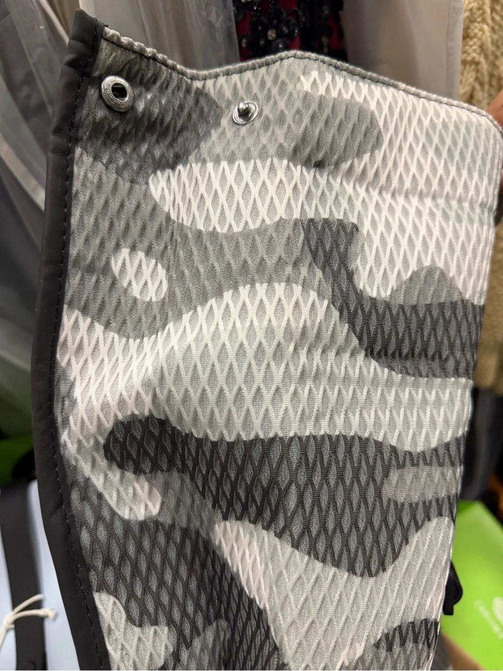 Rains White/Blk Camo Rolltop Rucksack Mesh Backpack nwt $155
